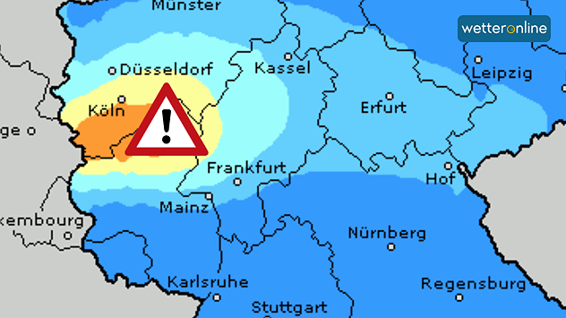 Die Karte zeigt die Luftqualität in Deutschland. Im Rheinland ist sie heute schlecht.