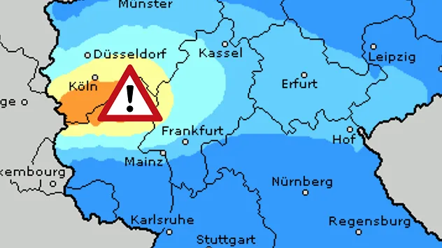 Die Karte zeigt die Luftqualität in Deutschland. Im Rheinland ist sie heute schlecht.