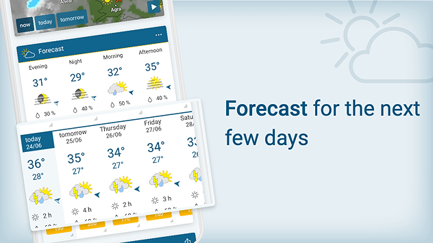Weather&Radar provides forecast for next few days