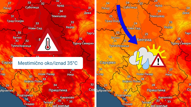 Vruće, pa svežije i nestabilno