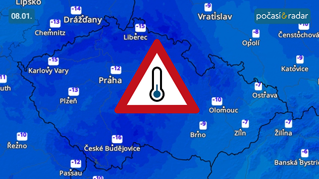 Předpověď minimálních teplot v Česku na čtvrtek 8. ledna: Česko v tomto týdnu čekají ještě velice mrazivé noci, v pátek a v sobotu však dojde k přechodnému oteplení a zmírnění nočních mrazů.