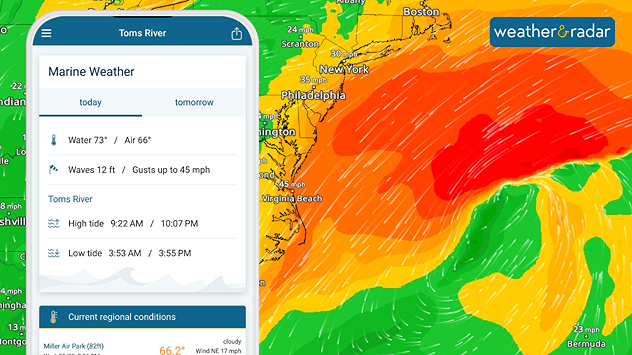 Damaging gusts &amp; big waves impact the East Coast as a Nor'easter comes together.
