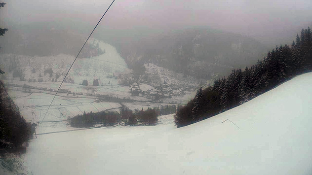 Etwas weiter nordöstlich bei St. Blasien hat sich auf rund 1000 Meter Höhe eine geschlossene Schneedecke gebildet.
