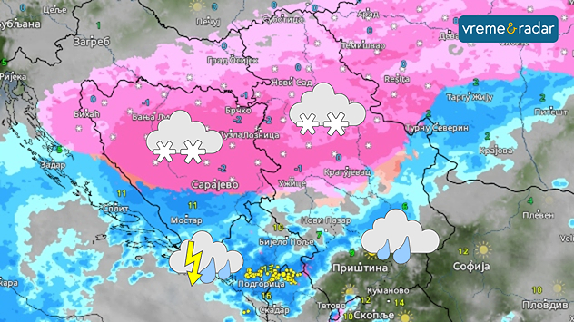 Kiša i sneg za vikend