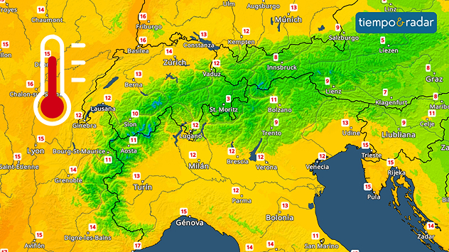 La temperatura subirá con valores máximos suaves en toda la región. 