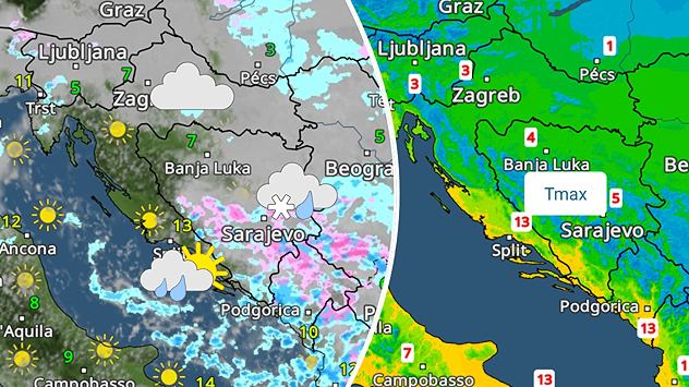 Hladnije i oblačno na kopnu