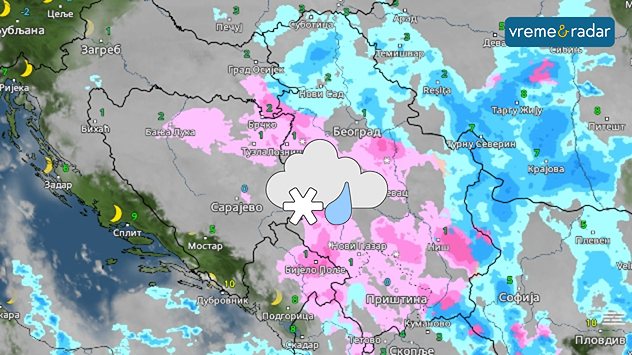 Mestimično kiša i sneg