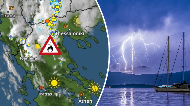 Gewitter mit Blitzen lösen in Griechenland Brände aus - WetterRadar zeigt Gewitter