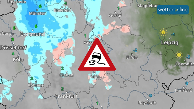 WetterRadar zeigt Donnerstagmorgen örtlich gefrierenden Regen.