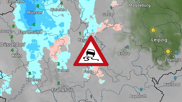 WetterRadar zeigt Donnerstagmorgen örtlich gefrierenden Regen.