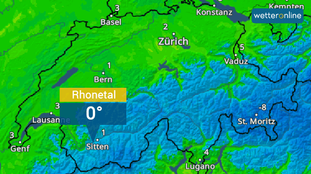 TemperaturRadar für die Schweiz