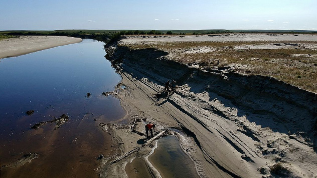 Permafrostgebiet in der russischen Arktis