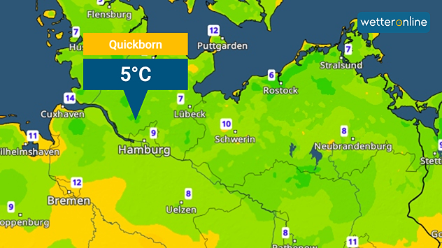 Die Tiefstwerte  am Donnerstag im TemperaturRadar. 
