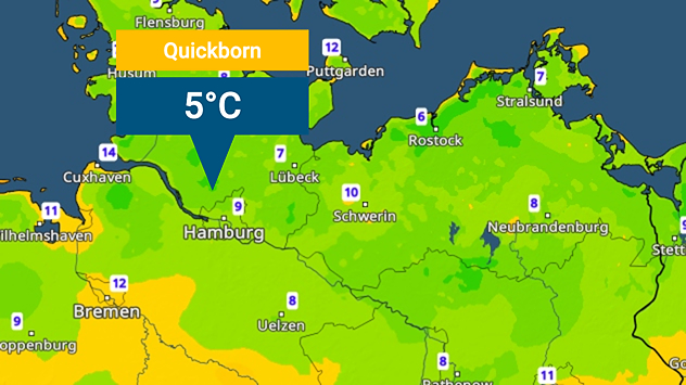 Die Tiefstwerte am Donnerstag im TemperaturRadar.
