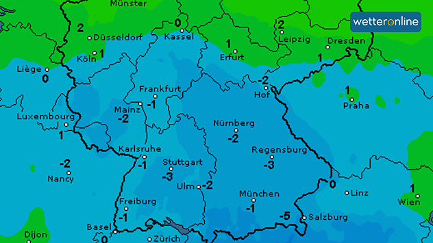 Karte zeigt Bodenfrost in der Nacht zum Freitag