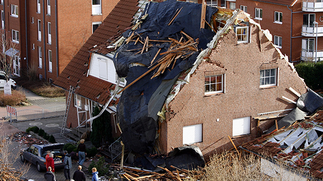 Damaged roof