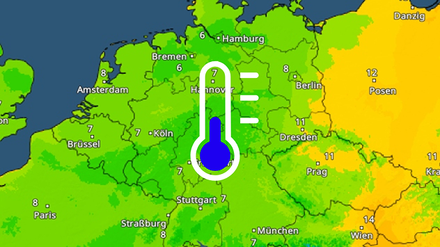 Grünes TemperaturRadar zeigt einstellige Werte für Donnerstagmorgen