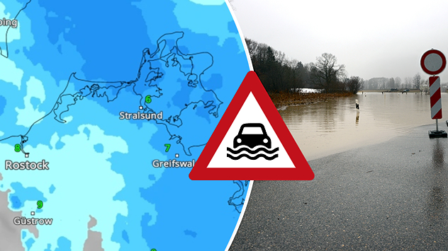 Wo die Böden noch gefroren sind, stauen sich Schmelz- und Regenwasser.