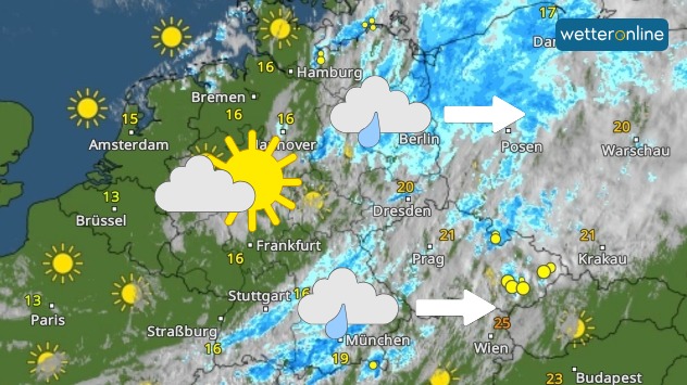 WetterRadar zeigt abziehenden Regen