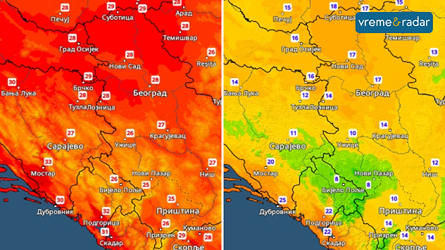 Minimalna i maksimalna temperatura