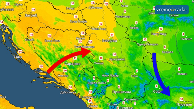 Priliv toplijeg vazduha