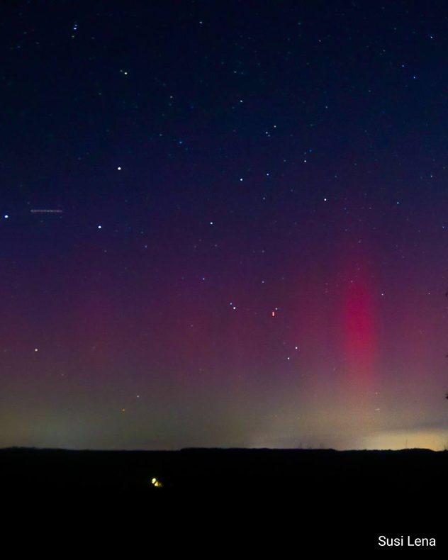 Northern lights in Saxony-Anhalt, Germany