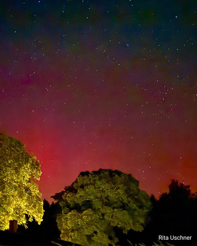 Northern lights in Mecklenburg-Western Pomerania, Germany