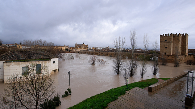 Flooding in the Andalusian city of Córdoba following recent rainfall.