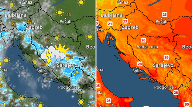 Na smjeni Sunce, oblaci i pljuskovi