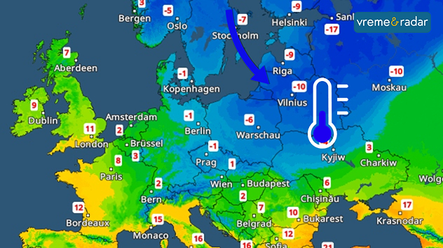 Mraz u delovima Evrope