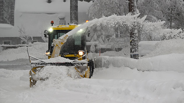 Schneefräse im Einsatz