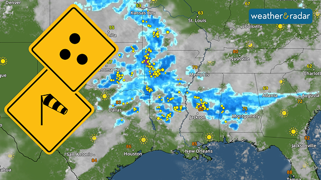 Damaging winds and large hail are the main threats for Tuesday's strorms.