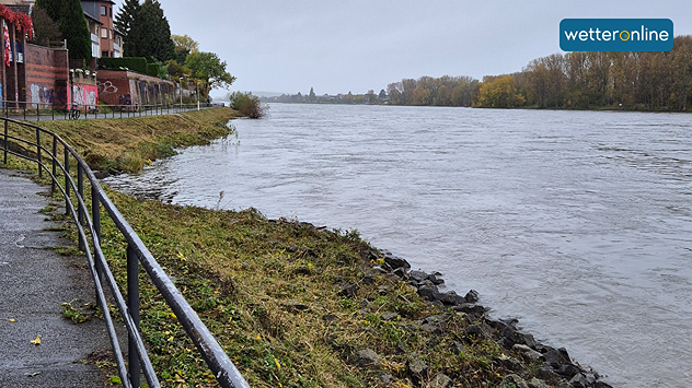 Gut gefüllter Rhein in Bonn - © WetterOnline Gut gefüllter Rhein in Bonn