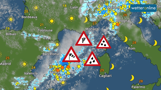 WetterRadar-Vorhersage für heute