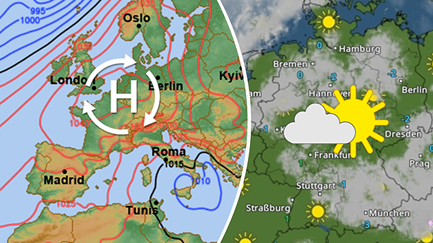 Wetterlage am Montag und WetterRadar