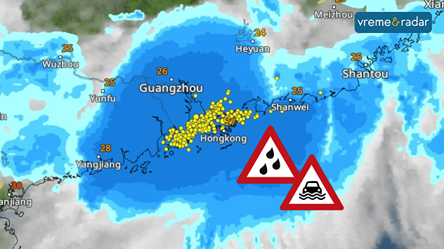 Obilni pljuskovi u Hong Kongu
