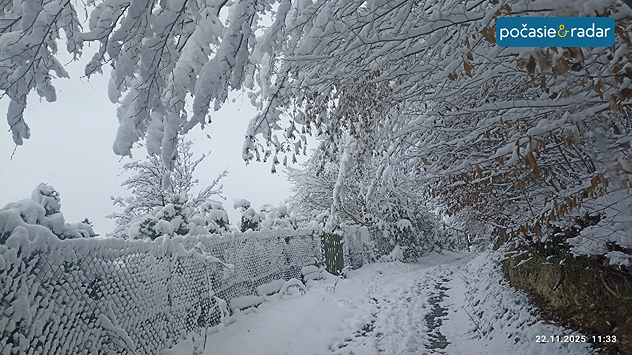 Zimná zasnežená krajina.