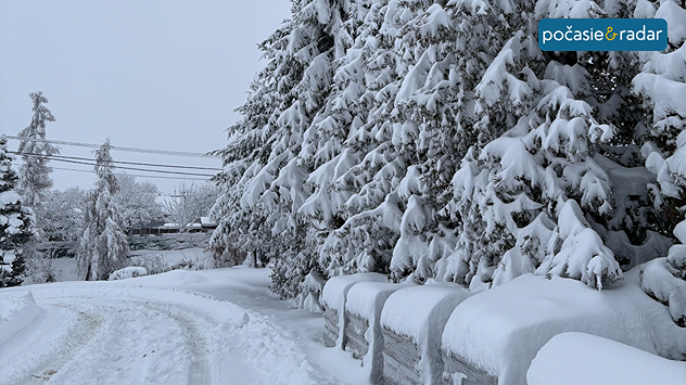 Zimná zasnežená krajina.
