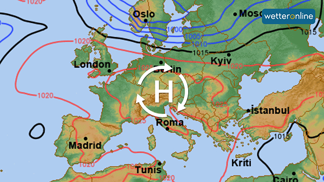 Wetterlage mit Hochdruckgebiet