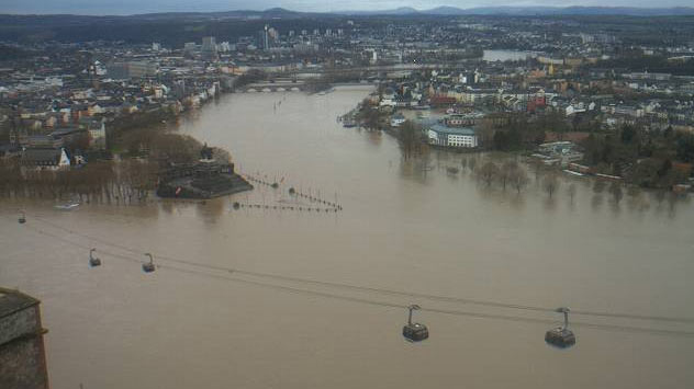Land unter am Rhein