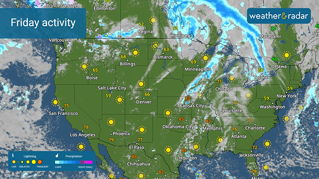 Today's wet weather activity on the WeatherRadar.