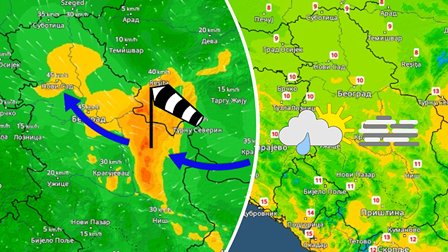 Relativno toplo, pa hladna košava