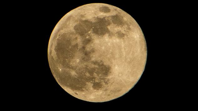 Telescopic image of a supermoon over India.