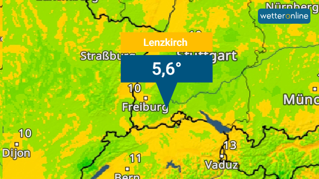 TemperaturRadar: Tiefstwerte im Süden unter 10 Grad