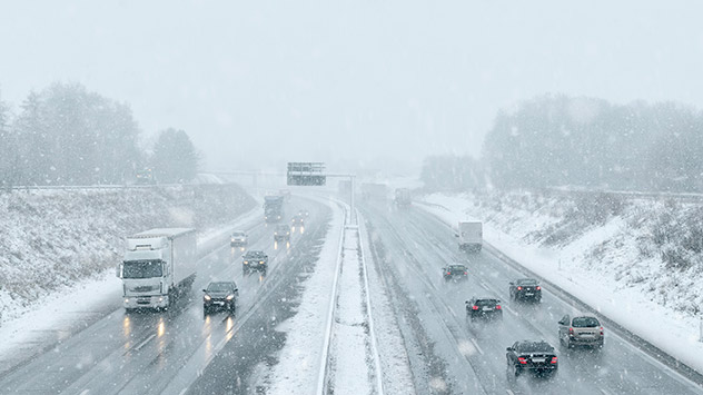 Schnee Autobahn