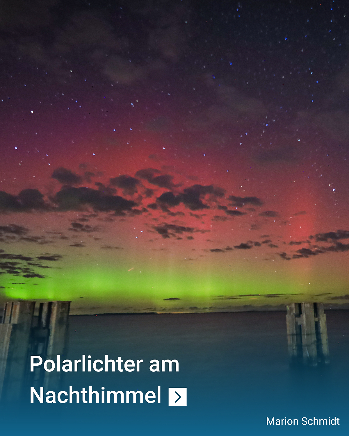 Polarlichter in Mecklenburg-Vorpommern, Deutschland