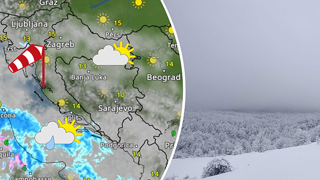 Kiša i snijeg većinom prestaju. Vjetar