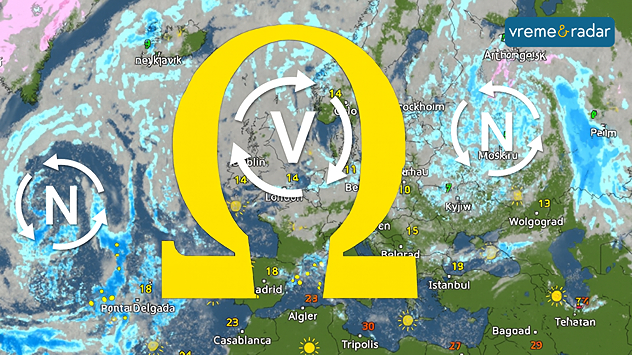 Omega bloking nad Evropom