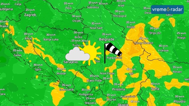 Suvo, pojačan vetar