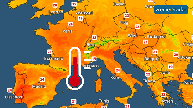 Otopljenje na zapadu i jugu Evrope